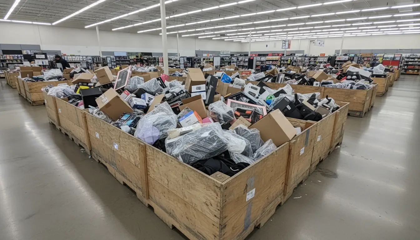 local bin stores near me with customers shopping through discount bins and clearance items